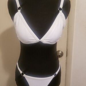 Flamingo White Bikini Set Size L